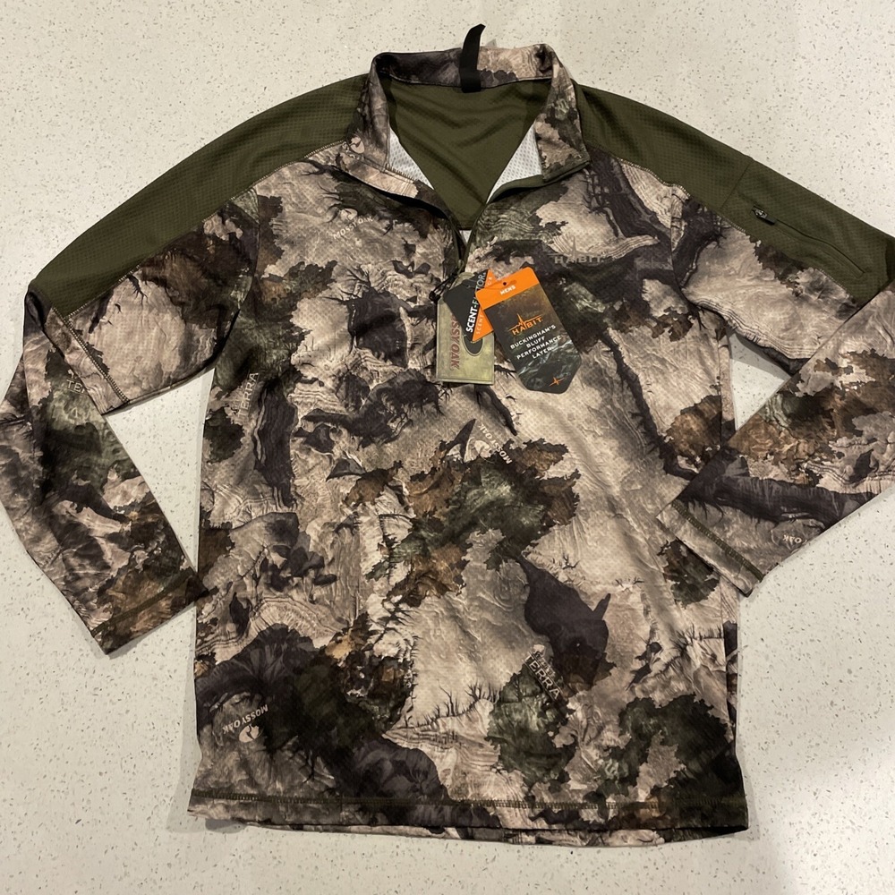 NWT Habit Men's Long‎ Sleeve Buckingham's Bluff Performance  1/4 Zip Pullover M